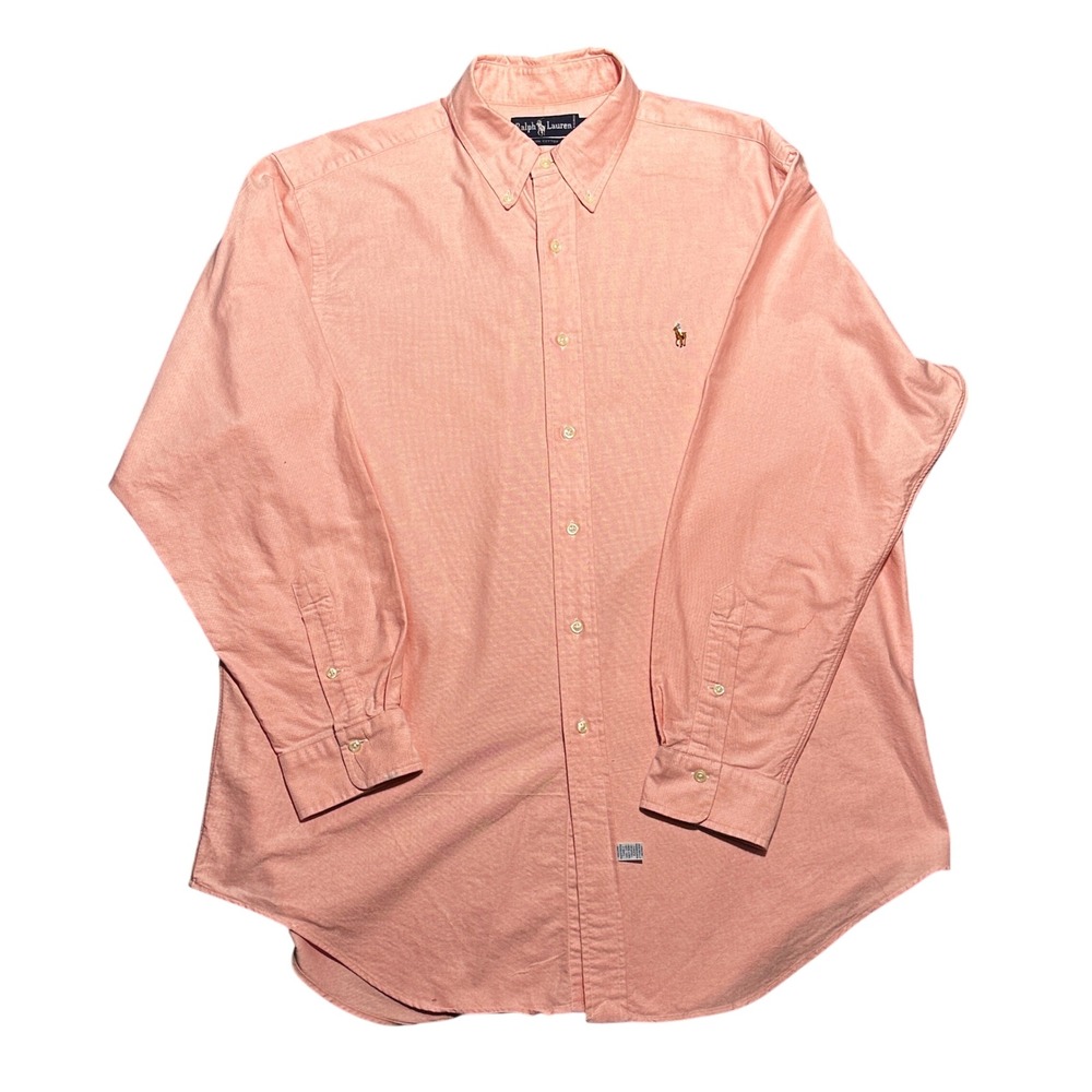 Polo Ralph Lauren Button Down Shirt Mens XL Pink Oxford Long Sleeve Pony‎ Logo